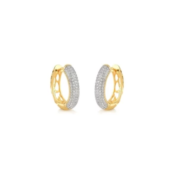 JOYAS AROS CLIC GRANDE CON ZIRCONIA baño de oro 18k