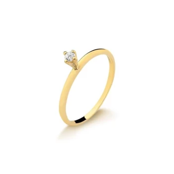 JOYAS ANILLO SOLITARIO CON PIEDRAS DE CIRCONIA 2,50 MM, TAMAÑO 24 baño de oro 18k