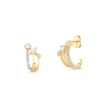 JOYAS CARAVANAS MEDIA ARGOLLA TRES HILOS baño de oro 18k