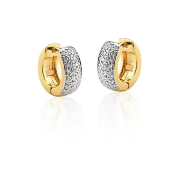 JOYAS AROS CLIC CON PIEDRAS DE CIRCONIAS baño de oro 18k