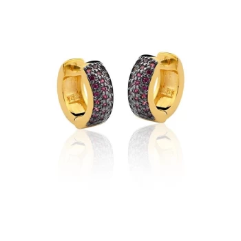 JOYAS AROS CLIC CON PIEDRAS DE CIRCONIAS baño de oro 18k