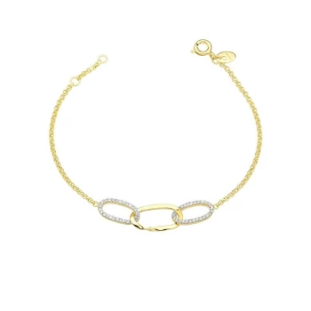 JOYAS PULSERA ELOS CON PIEDRAS DE CIRCONIAS baño de oro 18k