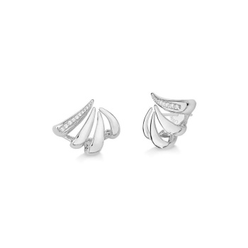 JOYAS CARAVANAS CURVAS CON PIEDRAS DE CIRCONIA PLATA 925