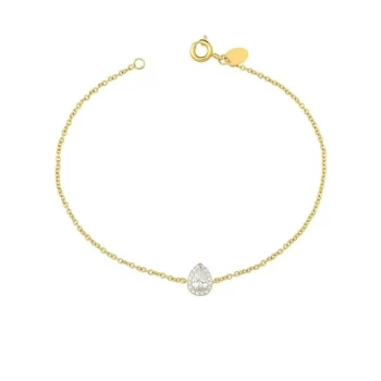 JOYAS PULSERA GOTA CON PIEDRA DE CIRCONIA baño de oro 18k