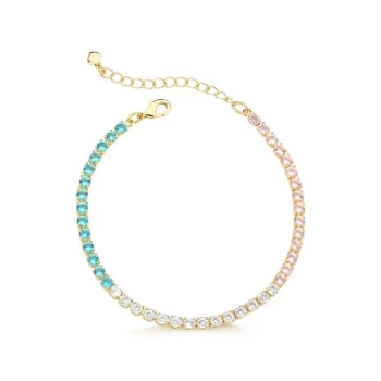 JOYAS PULSERA RIVIERA DE COLORES baño de oro 18k