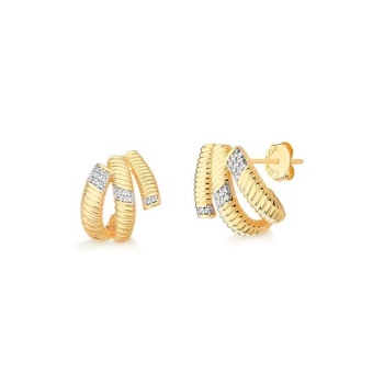 JOYAS CARAVANAS CON PIEDRAS baño de oro 18k