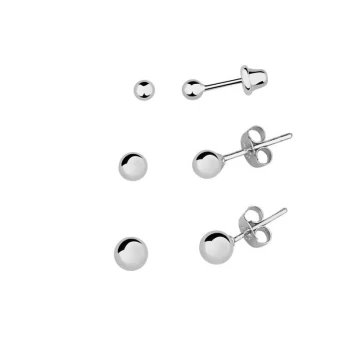 JOYAS TRIO DE CARAVANAS DE BOLITAS PLATA 925