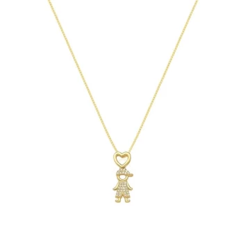 JOYAS GARGANTILLA NIÑO CORAZON CON PIEDRAS DE ZIRCONIAS baño de oro 18k