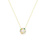 JOYAS GARGANTILLA PIEDRA COLORIDAS baño de oro 18k