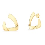 JOYAS CARAVANAS CURVAS LISO baño de oro 18k