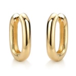 JOYAS CARAVANAS LISO OVAL GRANDE baño de oro 18k