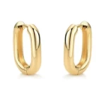 JOYAS CARAVANAS CLICK LISO OVAL baño de oro 18k