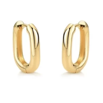JOYAS CARAVANAS CLICK LISO OVAL baño de oro 18k