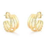 JOYAS CARAVANAS ARO TRIPLE baño de oro 18k