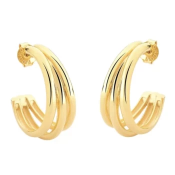 JOYAS CARAVANAS ARO TRIPLE METAL baño oro 18k