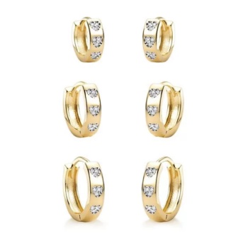 JOYAS CARAVANAS CLICK TRIO CORAZONES baño de oro 18k