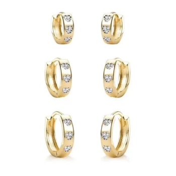 JOYAS CARAVANAS CLICK TRIO CORAZONES baño de oro 18k