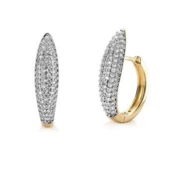 JOYAS CARAVANAS CLICK ALARGADO CON PIEDRAS baño de oro 18k