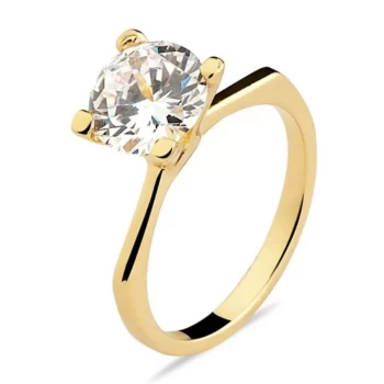 JOYAS ANILLO SOLITARIO CON PIEDRAS DE CIRCONIA baño de oro 18k