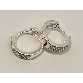 JOYAS CARAVANAS CLICK ANCHA CON CIRCONIAS PLATA 925