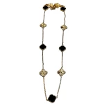 JOYAS CADENA TREBOL INTERCALADOS HOJAS ORO AMARILLO baño de oro 18k