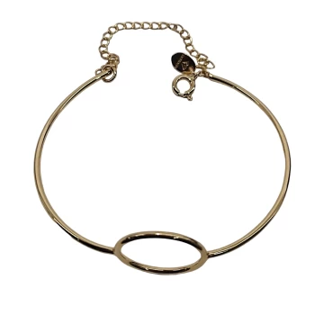 JOYAS PULSERA BRAZALETE CON CIRCULO baño de oro 18k