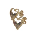 JOYAS CARAVANA CORAZON VACIO CON PIEDRAS baño de oro 18k