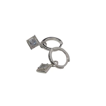 JOYAS CARAVANAS CLICK LISA CON MODULO CARRE PLATA 925