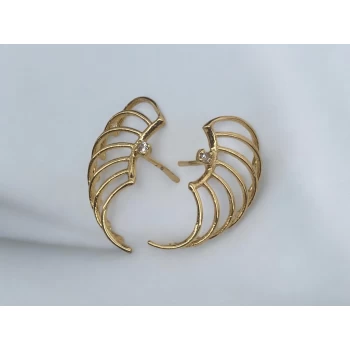 JOYAS CARAVANA DELICADO CON PIEDRA baño de oro 18k