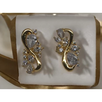 JOYAS CARAVANA CURVAS Y PIEDRAS baño de oro 18k