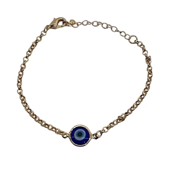 JOYAS PULSERA OJO GRIEGO baño de oro 18k