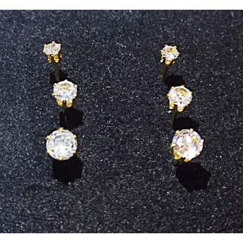 JOYAS CARAVANAS TRIO PUNTO DE LUZ baño de oro 18k