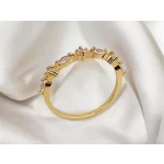 JOYAS ANILLO PIEDRAS REDONDAS Y NAVETES 20 baño de oro 18k