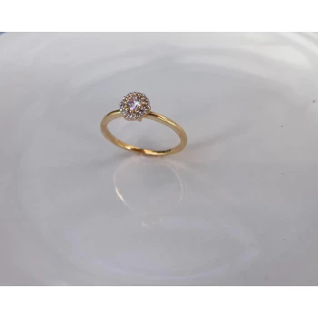 JOYAS ANILLO OVAL CORONA CRISTAL COLORES TAMAÑO 18 baño de oro 18k